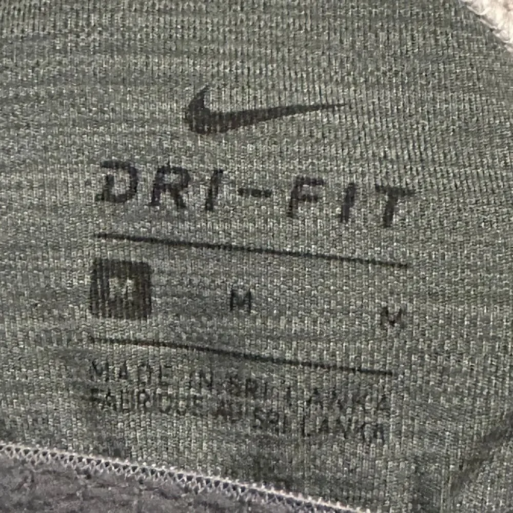 Nike Dri-Fit Strappy Back Neutral Gray Logo Sports Bra Women's Medium